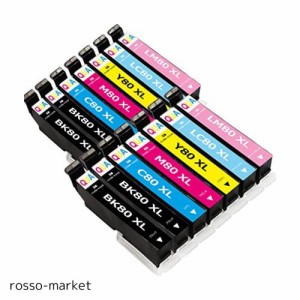 epsonエプソン80l 互換インクカートリッジIC6CL80L IC80L14本セット 6色セットｘ2+ICBK８０L２本 増量版対応プリンター: EP-807AW / EP-8