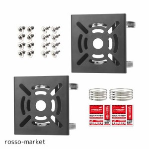JEBUTU 取付金具 ポール 防犯カメラ ブラケット スタンド ハウジング 円柱 角柱に対応 黒 2個セット【すぐ使える フルセット 】ステンレ