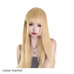 aisi hairウィッグロング 金髪 姫カット姫髪 ベージュ イエロー フルウィッグ かつら 可愛い 原宿 自然 小顔効果 ロリータ 日常用 ネット