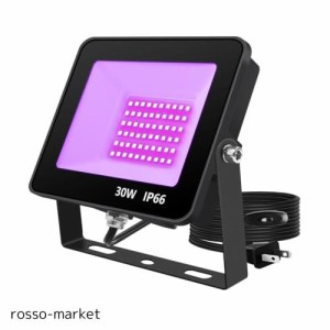 ブラックライト 30W LED投光器 UVライト紫外線投光器 防水IP66 UVレジン 硬化用 3Dモデル乾燥用 パーティー用品 舞台照明 店舗 看板 装飾