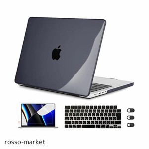 CISSOOK MacBook Pro 14 インチ ケース ブラック 2021 2023 新型 黒い カバー 耐衝撃 M3 A2992 A2918 A2442 A2779 対応 おしゃれ シェル