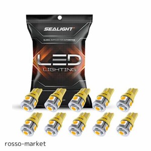 SEALIGHT t10 led アンバー ウインカー ポジションランプ 車検対応 電球色 高輝度300？ ルームランプ ledバルブ 2700k 最高の5050SMD 500