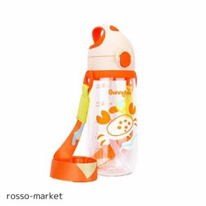 Bunnytoo 子供 ストローボトル 漏れない 水筒 クリアボトル キッズ マグボトル プラスチック製 ワンタッチボトル ワンプッシュボトル 550