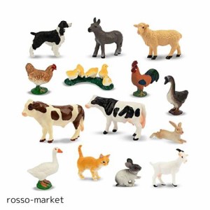 TOYMANY 14PCSミニ農場動物フィギュアセット ミニ動物フィギュア リアルな動物模型 養殖場 農場 家畜 PVCプラスチック製 おもちゃ 玩具 