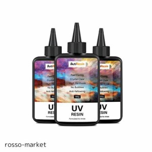 ButiResin レジン液 300g UVレジン液 大容量 ハードタイプ UV‐LED対応 高い透明度 急速硬化 黄変なし 低刺激 DIY レジンアート