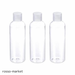 PATIKIL 200ml スクイズボトル 3本 補充可能 ディスペンシングボトル プラスチック フリップキャップ付き 旅行 世帯用 クリア