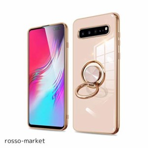 Galaxy S10 ケース リング ピンク S10(SC-03L SCV4)カバー リング付き 耐衝撃 ギャラクシー S10 カバー スリム ソフト シリコン tpu 360