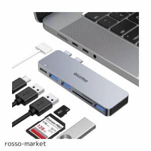 GIISSMO Macbook ハブ Macbook Air ハブ M2 Macbook Pro USB Type C ハブ 6-IN-2 USB-C ハブ (サイズ改良) PD充電ポート USB3.0ポート SD