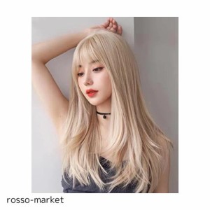 ウィッグ ロング ストレート ウイッグ セミロング 金髪 女装 フルウィッグ ロリータ コスプレ かつら wig レイヤー レディース かつら 小