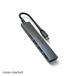 Elexlinco USB ハブ, USB3.0 ウルトラスリム 4ポートハブ, あるUSB Cと3つのデータ転送ポート, と互換性がある MacBook Air、Mac Mini/Pr