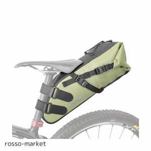 Rhinowalk 自転車サドルバッグ 大容量 10L 防水 PVC加工 自転車用 サイクリングバッグ ロードバイク サドルバック グリーン