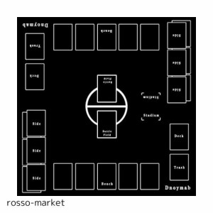 Dnoymab フルサイズ プレイマット カードゲーム ラバー プレイマット 2人用 滑り止め 収納バッグ き 60×60cm (黒)