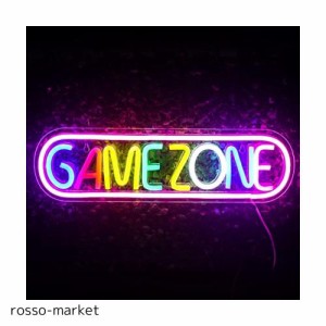 wanxing Game Zone ネオンサイン LED ネオンライト ゲームゾーン ゲーミング 装飾 ゲームルーム 子供部屋 バー 壁掛け 多色 子供ヘのギフ