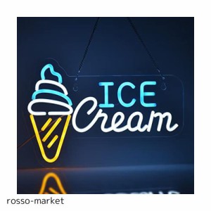 JOMOBUTY Ice？Creamネオンサイン LEDアイスクリームネオンライト アイスクリーム屋さんお店看板 店舗インテリア レストラン バー 居酒屋