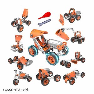 AMYCOOL 組み立て おもちゃ10-IN-1車セット ドリルおもちゃ 大工さん ロボット ヘリコプター 人気 DIY おもちゃ 男の子 女の子 小学生 立