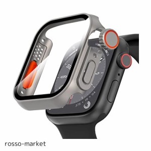 Suoman for Apple Watch 44mmスクリーンプロテクター・ケース、超薄型強化ガラス ユニークなデザイン フルカバレッジ ハードPCケース カ