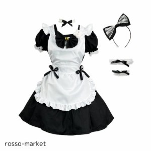 [FULINE] メイド服 コスプレ メイドコスチューム 仮装 女装 コンカフェ メイドカフェ クマ ぬいぐるみ ショート丈 メンズ こすぷれ 大き