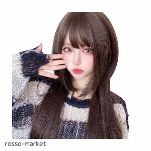 FESHFEN ウィッグ ロング ストレート フルウィッグ ボブ クラゲカット 姫カット フルウィッグ かつら ウルフ 女装 姫髪 可愛い レディー