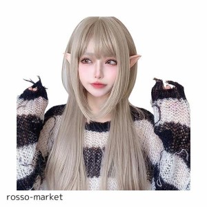 FESHFEN ウィッグ ロング ストレート フルウィッグ ボブ クラゲカット 姫カット フルウィッグ かつら ウルフ 女装 姫髪 可愛い レディー