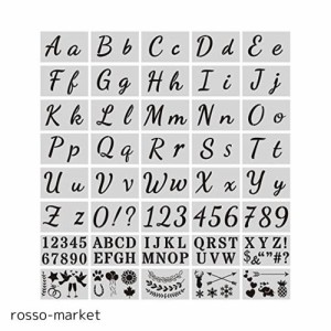 Rolin Roly アルファベット 数字シール 40枚セット 17.8x11.4cmマンダラ 製図用 DIY シール 番号 文字 英語 テンプレート DIYスクラップ 