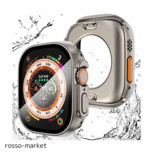 【2023強化版】AMAPC for Apple Watch ケース Apple Watch Ultra 2/Apple Watch Ultra 49mm 用 ケース 360度全面防水 バンド 水泳・スポ