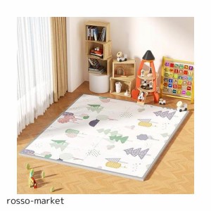 GruFini プレイマット 赤ちゃん 折りたたみ 200×150×2cm 厚手 安全検査済み ベビーマット 防水 防音 ベビープレイマット 滑り止め おし