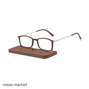 [REAVEE] 超薄型レンズ 老眼鏡 携帯用 ケース付け コンパクト ポケットに収納 軽量 男女兼用 おしゃれ 度数 「+2.0」ブラウン