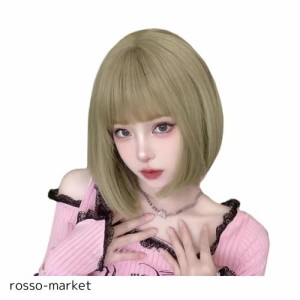 Hawkko ウィッグ ボブ ショート フルウィッグ インナーカラー レディーズ ストレート カツラ かつら ぱっつん 前髪 wig 女装ウィッグ 自