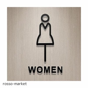 トイレサイン アクリル製 立体 トイレ ステッカー Men Women 男性 女性 WC 看板 トイレ 表示 お手洗い サインプレート 標識 おしゃれ オ