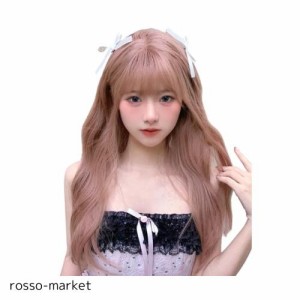 Sofeiyan ウィッグ ロング カール ピンク 巻き髪 ウェーブ かつら 女性 レディース 人気 コスプレ フルウィッグ 韓国風 小顔 耐熱 自然 