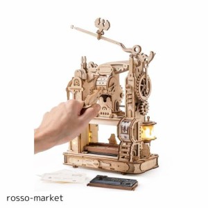 ROBOTIME 立体パズル 木製 3D ウッドパズル 印刷機 メカニカルプリンター 可動式モデル 工作キット DIY クラフト 組み立て 暇つぶし 知育
