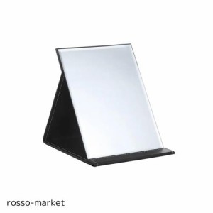 SUZIYER 折りたたみ式 鏡 卓上 ミラー スタンド 角度調整 大きい鏡面 コンパクト 収納可能 化粧鏡 メイク Lサイズ 15x21cm (黒)