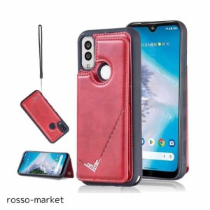 【Aqier】カバー 用 Android One S9/S10 / DIGNO SANGA edition KC-304 ケースカード （レッド) アンドロイド ワンs9/s10 ディグノsanga 