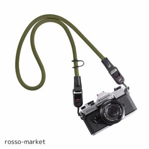 [Yullmu] カメラストラップ カメラネックストラップ アンカー設計 三角リング付き 3層構造 一眼レフカメラ クライミングロープ 緑