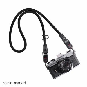 [Yullmu] カメラストラップ カメラネックストラップ アンカー設計 三角リング付き 3層構造 一眼レフカメラ クライミングロープ 黒