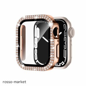 Adepoy コンパチブル Apple Watch ケース 44mm キラキラ アップルウォッチカバー Series 6/5/4/SE 保護フィルム付き ダブルダイヤモンド 