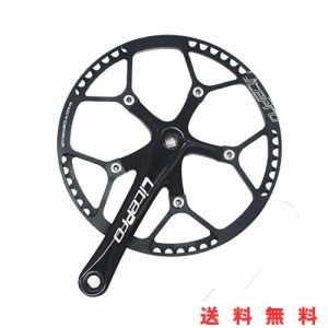 JNP 53T 航空アルミニウム超軽量折りたたみ自転車クランクセットクランク長:170mm (ブラック, 53T)