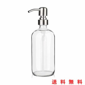 ソープディスペンサー - ARKTEK シャンプー ボトル ハンドソープディスペンサー 透明ガラスボトル 手洗い 食器用洗剤 ローション キッチ