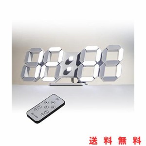 KOSUMOSU デジタル時計 LED 壁掛け 置き時計 明るさ自動感応 3D LED CLOCK 目覚まし時計 10インチリモコン付きナイトランプ年/月/日温度