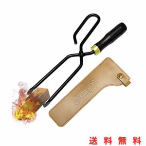 CARBABY 薪ばさみ ファイヤープレーストング 炭ばさみ BBQカーボントング バーベキュー用 暖炉器具 キャンプ道具 小型 女性 収納カバー付