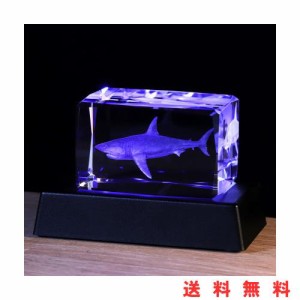 誕生日 男性 人気 父親 男の子 彼氏 プレゼント 【正規品】K9クリスタル 3Dサメ LEDライトベースUSB充電