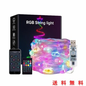 BTF-LIGHTING イルミネーションライト 5M 33LEDs 飴ボール型 フェアリーライト 虹の色 WS2812BIC USB式 DC5V クリスマス飾り IP65防水 コ