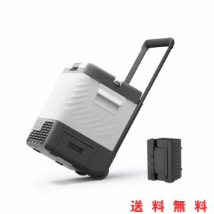 F40C4TMP 車載冷蔵庫 22L ポータブル冷蔵庫 【1つバッテリー内蔵・充電器別売】【ソーラーパネル給電可能】 -20℃〜20℃調整 5WAY電源対