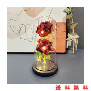 バラ 造花 Lechin 枯れない花 薔薇 造花 フラワーライト LEDライト付き電池式 薔薇 花束 プレゼントバラ バレンタインデー 母の日 お祝い