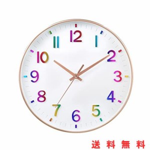 掛け時計 おしゃれ 北欧 連続秒針 静音 壁掛け時計 夜間秒針停止 掛時計 自宅 寝室 部屋飾り 贈り物 グラデーションカラー