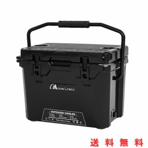 MOON LENCE クーラーボックス 大容量 25QT (23L) 5日保冷 ハードクーラーボックス アウトドア キャンプ BBQ ピクニック レジャー ブラッ