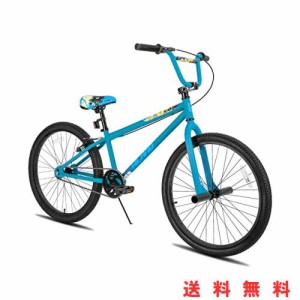 HILAND 24 26インチ BMX自転車 フリースタイル 初心者向け 練習用bmx 街乗り対応ブレーキ付き 街乗り 子供用 大人用 キックスタンド付き 