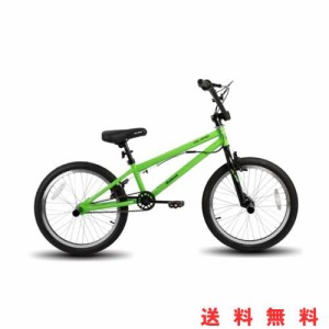 HILAND 20インチ BMX自転車 フリースタイル 初心者向け 練習用bmx 街乗り対応ブレーキ付き 街乗り 子供用 大人用 ブラック グリーン ホワ