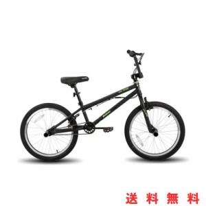 HILAND 20インチ BMX自転車 フリースタイル 初心者向け 練習用bmx 街乗り対応ブレーキ付き 街乗り 子供用 大人用 ブラック グリーン ホワ