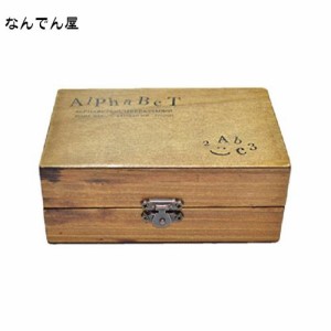 [ノーブランド品] 長方形 [アウトレット品] 限定・アンティークなイニシャル＆数字スタンプ70個 木箱入り 活字タイプ